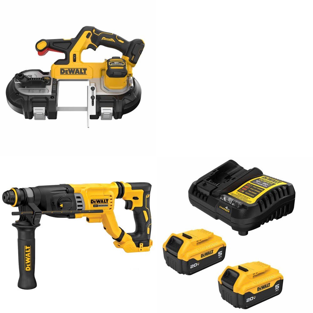 DeWalt DCS379B Band Saw Kit W/ DCH263B Rotary Hammer and FREE DCB205 Battery Kit