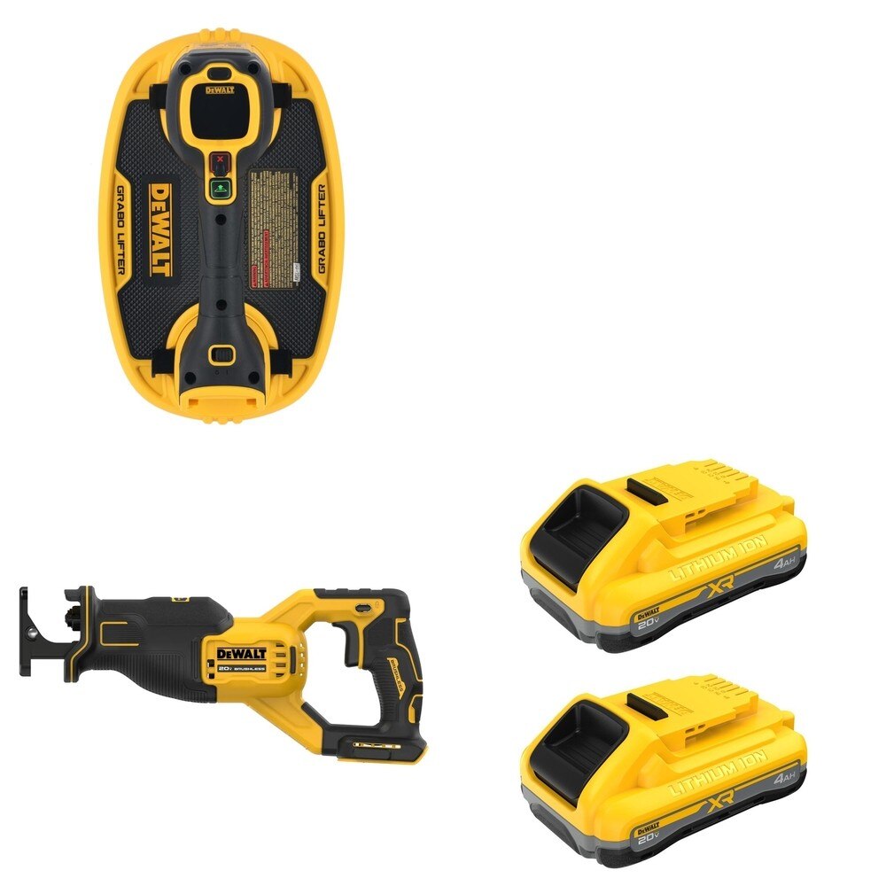 DeWalt DCB2104-2 POWERPACK 4Ah 2-Pack W/ DCE592B Vacuum Lifter and DCS382B Reciprocating Saw