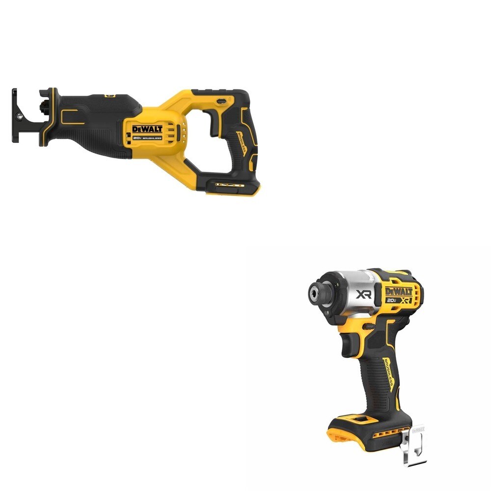 DeWalt DCF845B 20V MAX XR 1/4 in. 3-Speed Impact Driver W/ DCS382B Reciprocating Saw