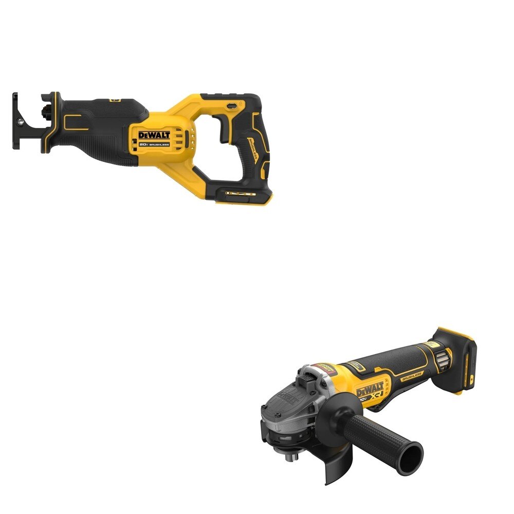 DeWalt DCG410B 20V MAX XR 4-1/2 in. Angle Grinder W/ DCS382B Reciprocating Saw