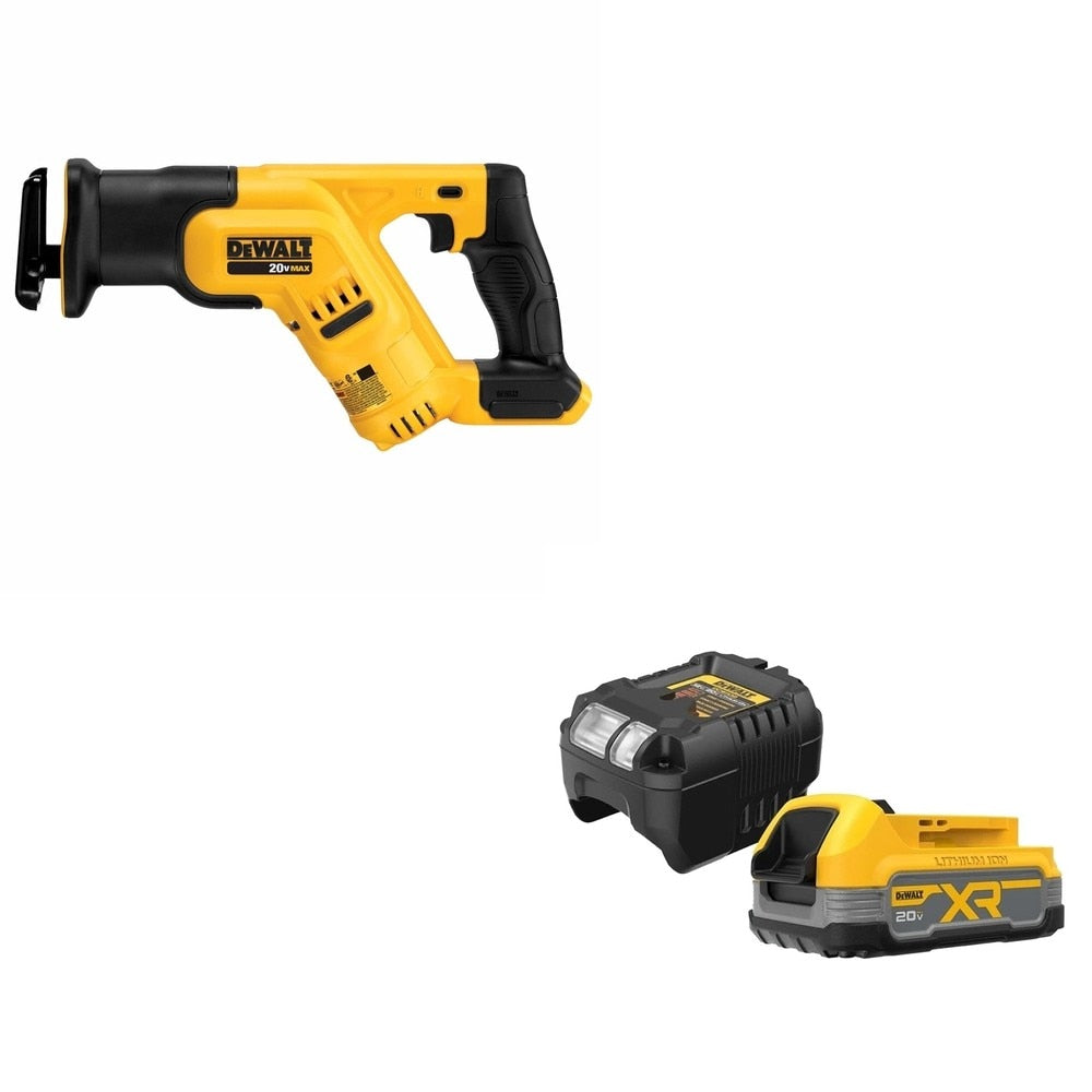 DeWalt DCS387B 20V MAX Recip Saw, Bare Tool W/ DCBP034C 20V MAX Starter Kit