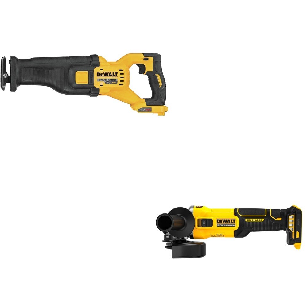 DeWalt DCS389B 60V MAX Reciprocating Saw W/ DCG407B Slide-Switch Grinder