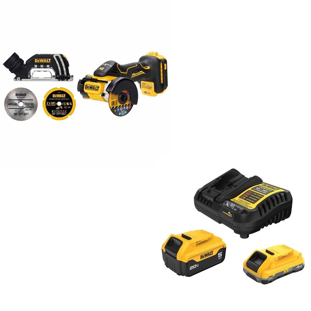 DeWalt DCB245-2C 20V MAX 4.0Ah and 5.0Ah Battery Starter Kit W/ DCS438B 3 in. Cut-Off Tool