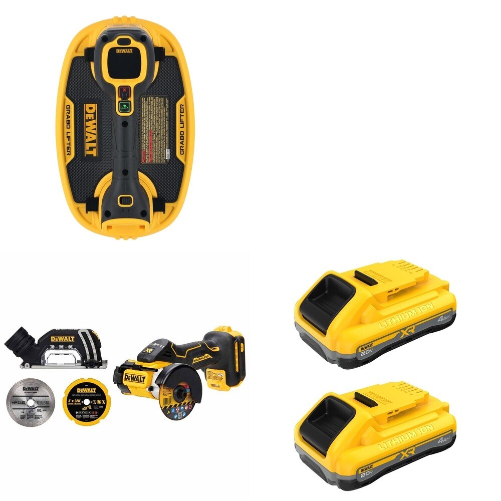 DeWalt DCB2104-2 POWERPACK 4Ah 2-Pack W/ DCE592B Vacuum Lifter and DCS438B 3 in. Cut-Off Tool