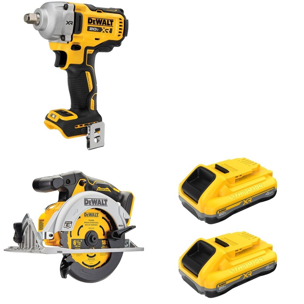 DeWalt DCF891B Mid-Range Impact Wrench W/ DCB2104-2 and DCS565B 6-1/2 in. Circular Saw