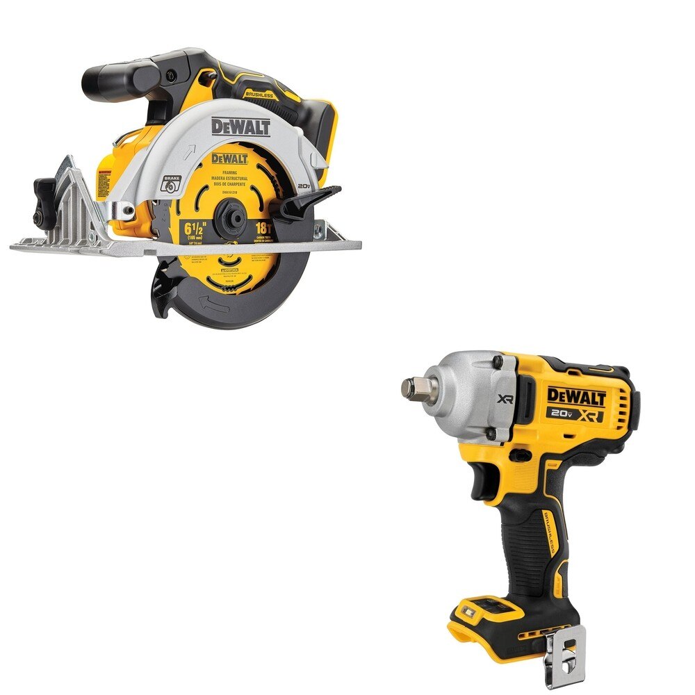 DeWalt DCF891B 20V MAX XR 1/2 in. Mid-Range Impact Wrench W/ DCS565B 6-1/2 in. Circular Saw