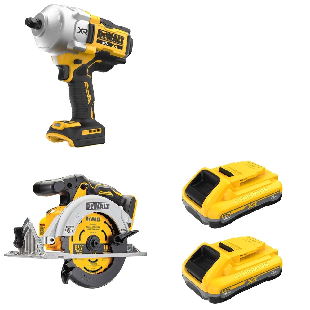 DeWalt DCF961B High Torque Impact Wrench W/ DCB2104-2 and DCS565B 6-1/2 in. Circular Saw