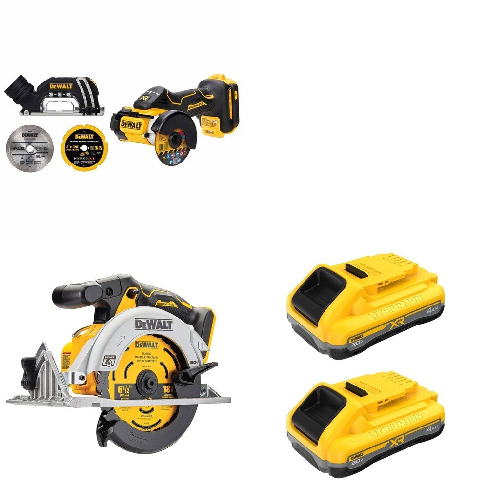 DeWalt DCB2104-2 POWERPACK 4Ah 2-Pack W/ DCS565B 6-1/2 in. Circular Saw and DCS438B
