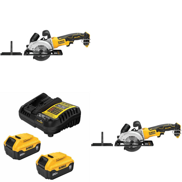 DeWalt DCS571B 20V MAX Brushless Circular Saw, 2 Pack Kit W/ FREE DCB205-2C 20V MAX 5Ah Battery Kit