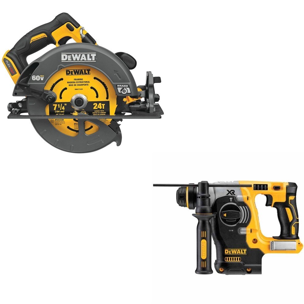 DeWalt DCS578B 60V MAX 7-1/4 in. Circular Saw W/ DCH273B SDS-Plus Rotary Hammer