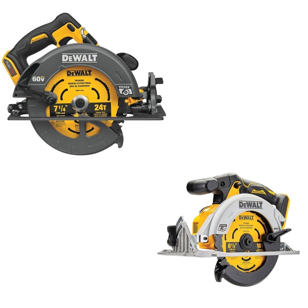 DeWalt DCS578B 60V MAX 7-1/4 in. Circular Saw W/ DCS565B 6-1/2 in. Circular Saw