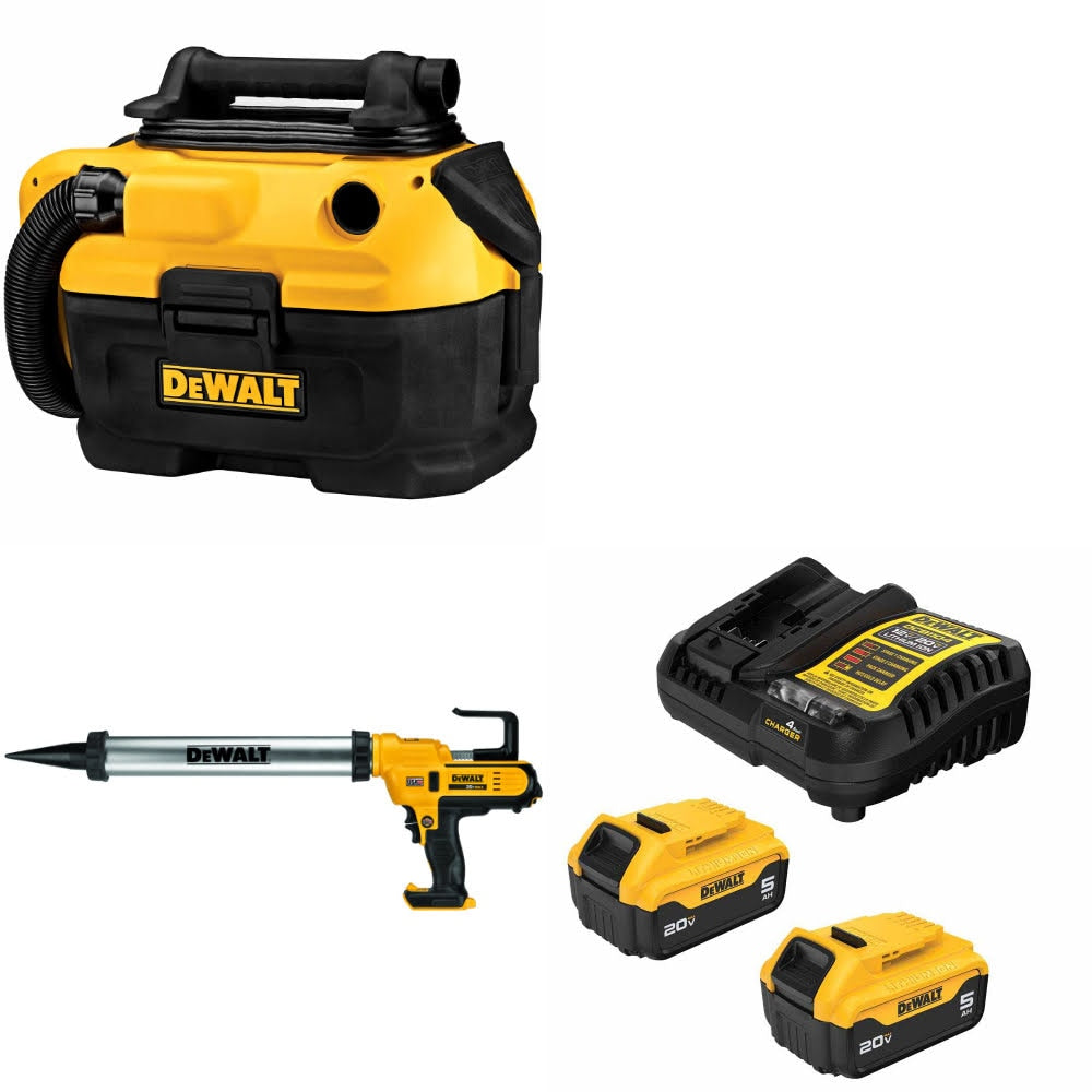 DeWalt DCV581H Wet-Dry Vacuum Kit W/ DCE580B Adhesive Gun and FREE DCB205-2C Battery Kit