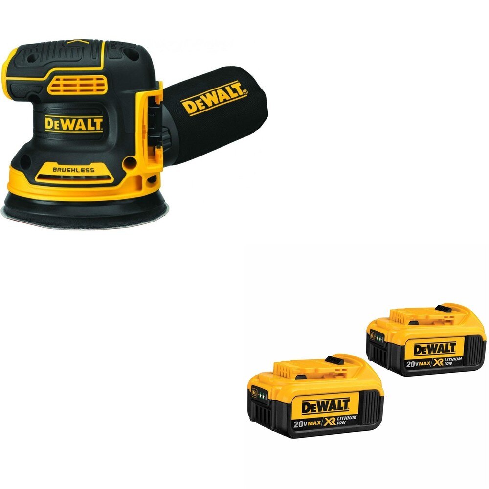DeWalt DCB204-2 20V MAX XR 4.0Ah Battery 2-Pack W/ DCW210B Random Orbital Sander