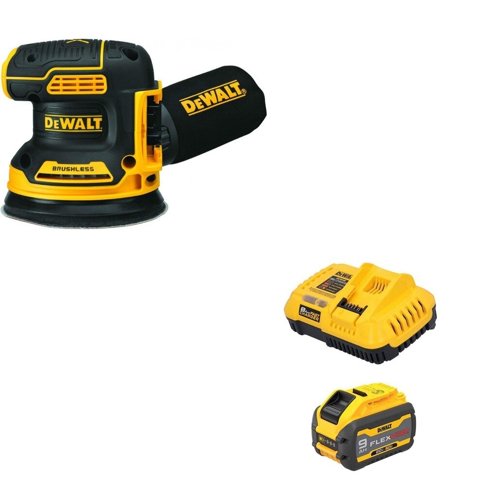 DeWalt DCB609C FLEXVOLT 20V/60V MAX 9.0Ah Battery Starter Kit W/ DCW210B Random Orbital Sander