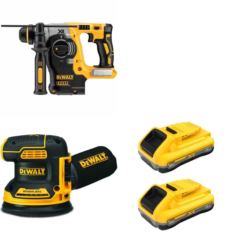 DeWalt DCH273B SDS-Plus Rotary Hammer W/ DCB2104-2 and DCW210B Random Orbital Sander