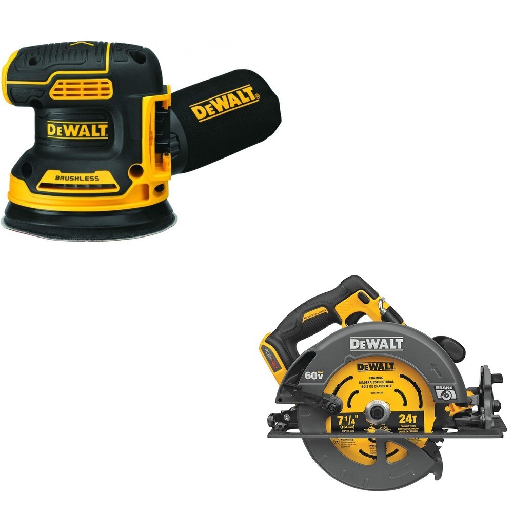 DeWalt DCS578B 60V MAX 7-1/4 in. Circular Saw W/ DCW210B Random Orbital Sander