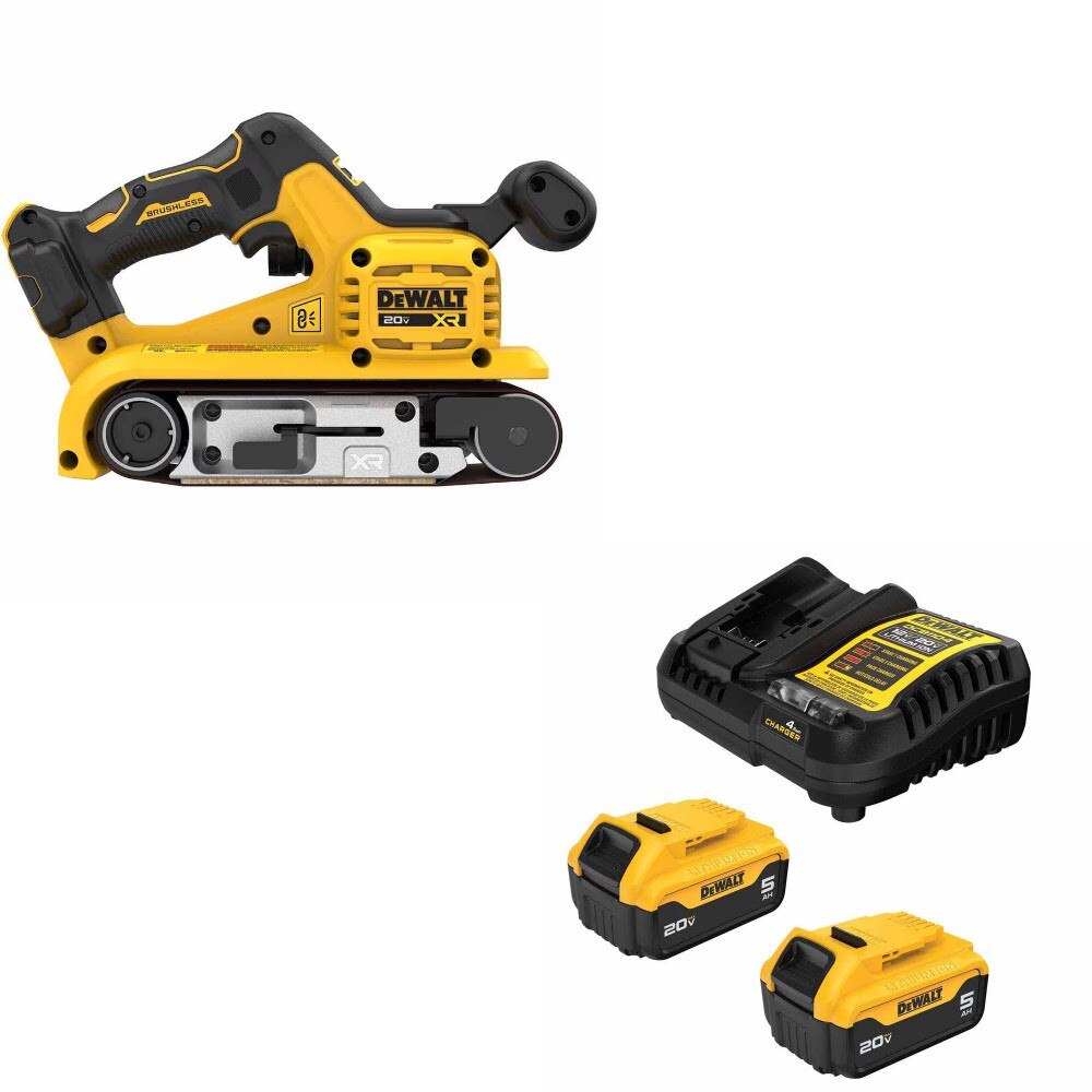 DeWalt DCW220B Belt Sander Kit W/ FREE DCB205-2C 5Ah Battery Kit