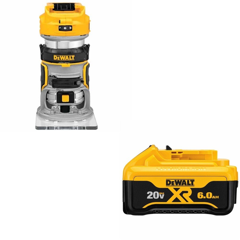 DeWalt DCB206 20V MAX XR 6.0Ah Battery W/ DCW600B Compact Router
