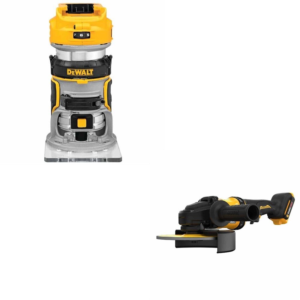 DeWalt DCG440B 60V MAX 7 in. Grinder W/ DCW600B Compact Router