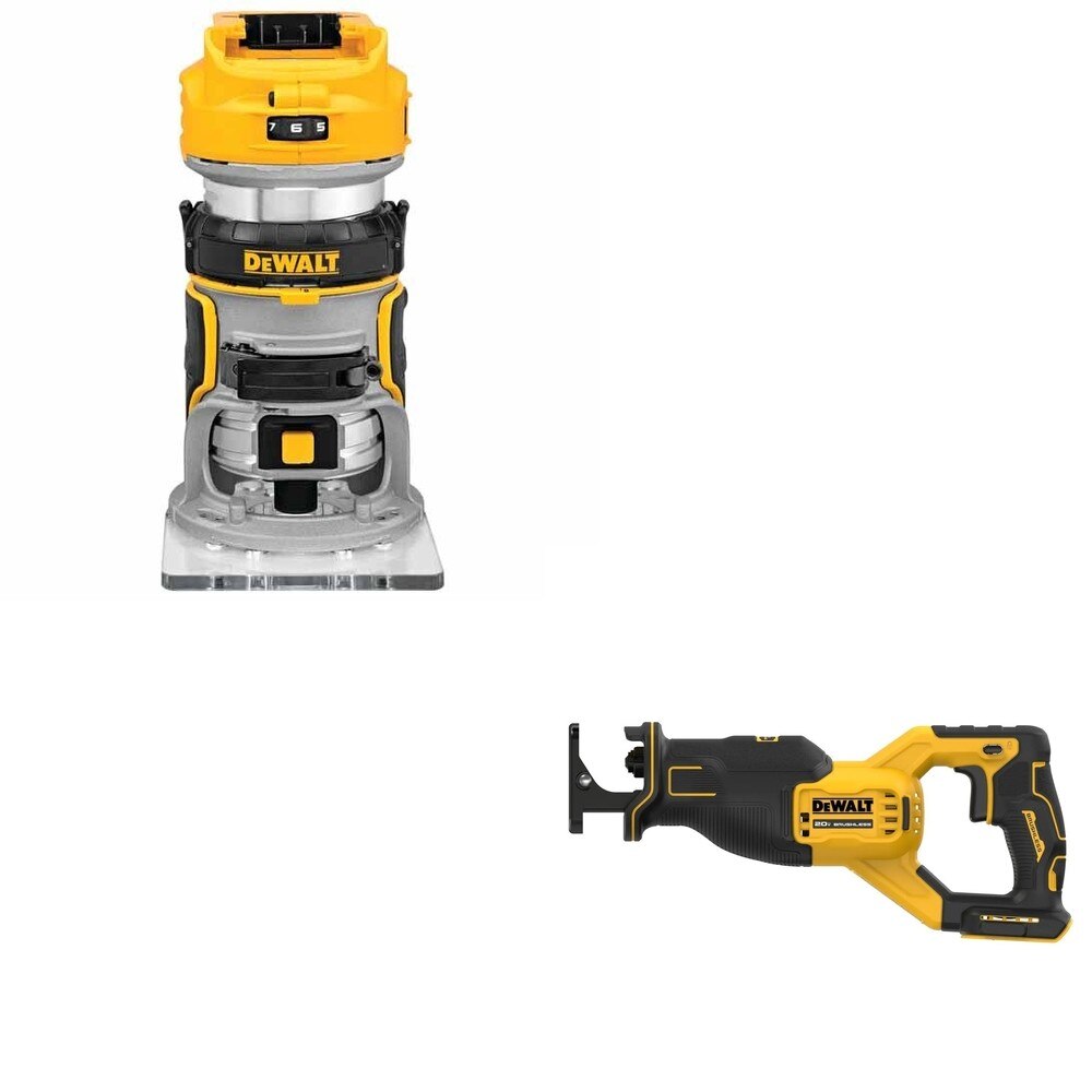 DeWalt DCW600B 20V MAX Compact Router W/ DCS382B Reciprocating Saw