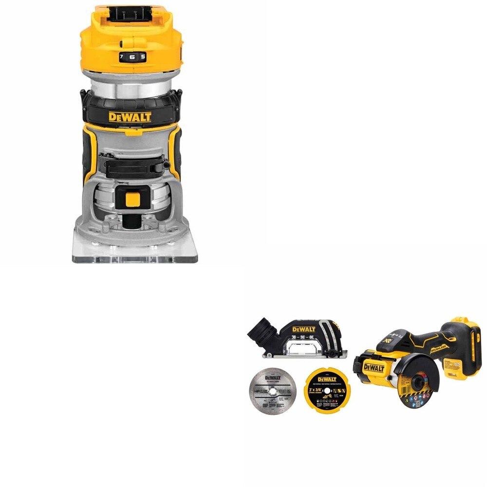 DeWalt DCW600B 20V MAX Compact Router W/ DCS438B 3 in. Cut-Off Tool
