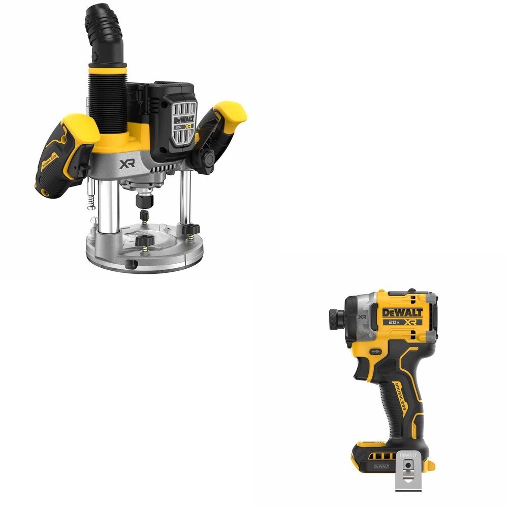 DeWalt DCW620B 20V MAX XR 2-1/4 HP Plunge Router W/ DCF860B Impact Driver