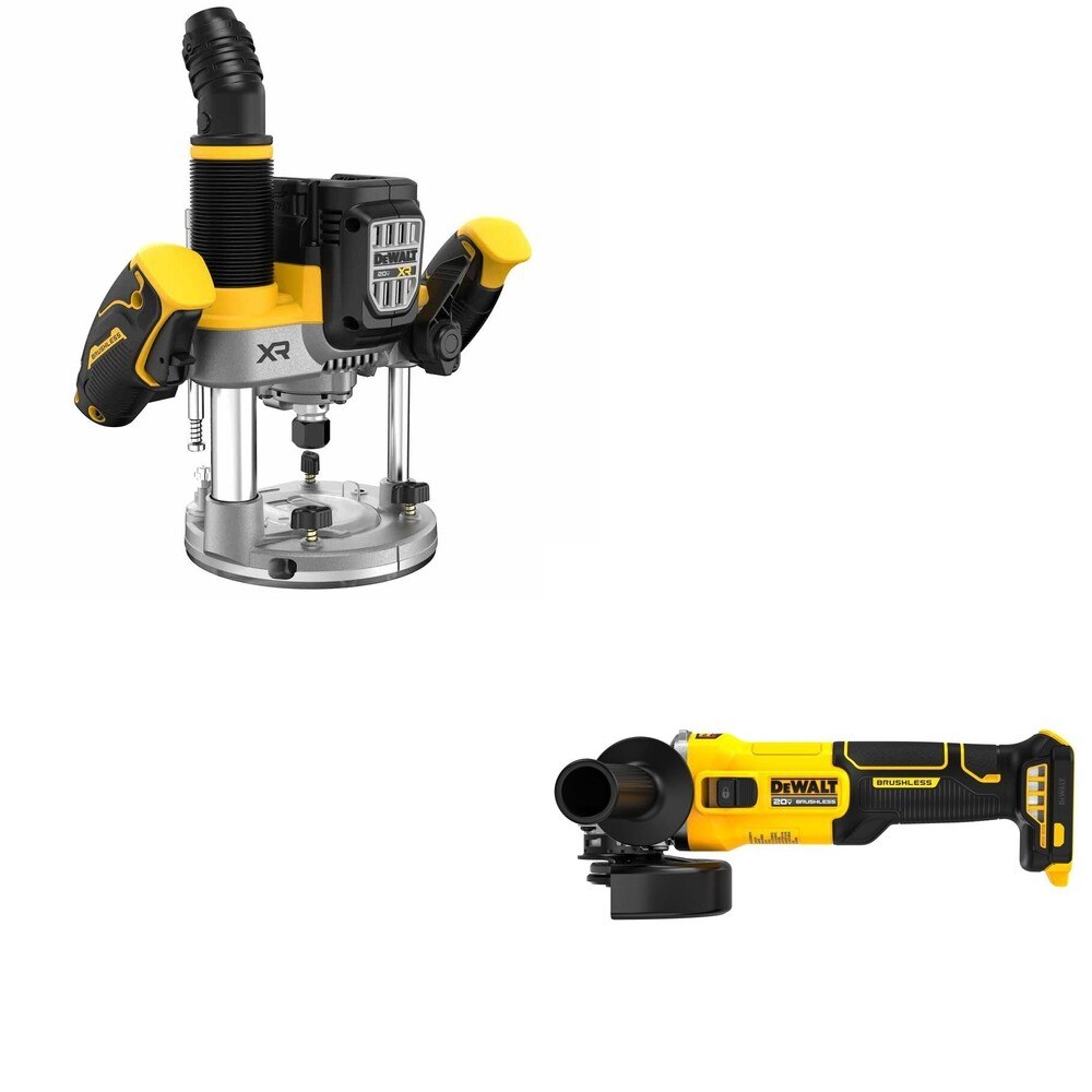 DeWalt DCW620B 20V MAX XR 2-1/4 HP Plunge Router W/ DCG407B Slide-Switch Grinder