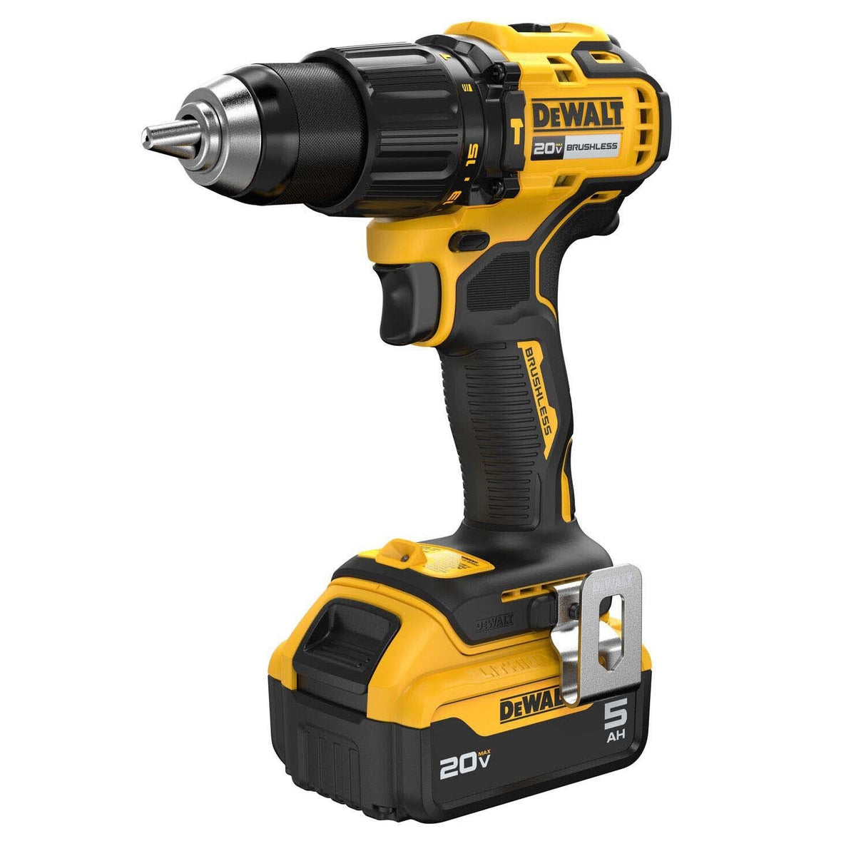 DeWalt DCD798P1 20V MAX 1/2 in. Brushless Hammer Drill Kit with 5Ah Battery and Charger (1 Kit) - 2
