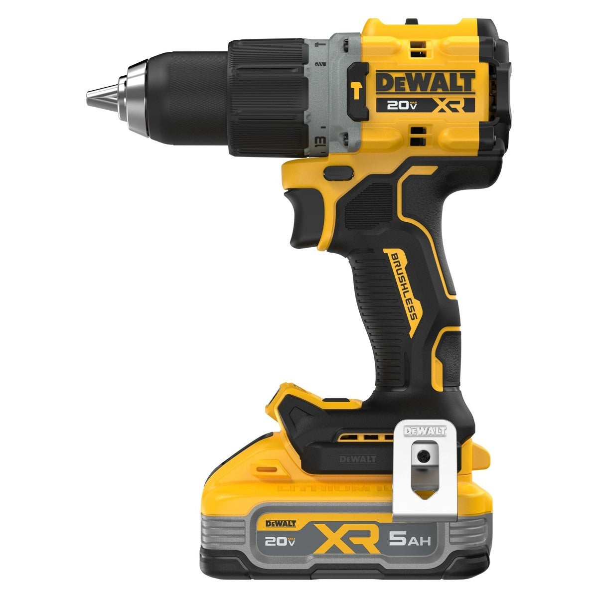 DEWALT DCD806H1 20V MAX XR 1/2" Brushless Cordless Hammer Drill Kit with 5Ah Battery, Charger and Contractor Bag - 3