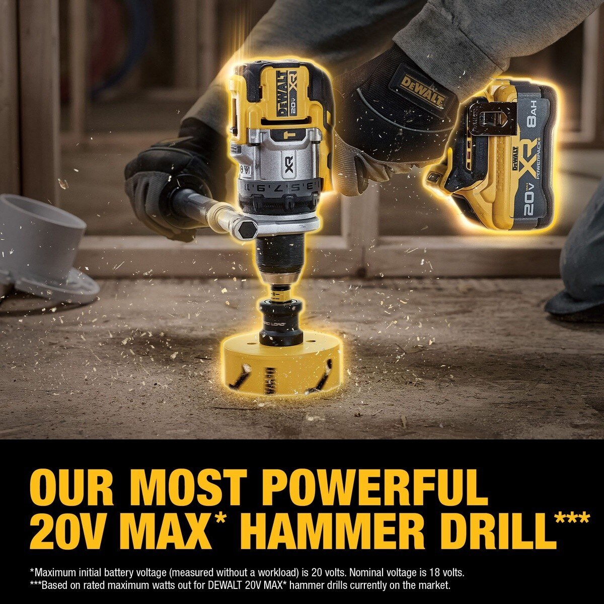 DeWalt DCK2101QQ1WW1 20V MAX XR Brushless 1/2" Hammer Drill and 1/4" Impact Driver Combo Kit with POWERPACK Batteries (2 Batteries, Charger, Bag) - 5
