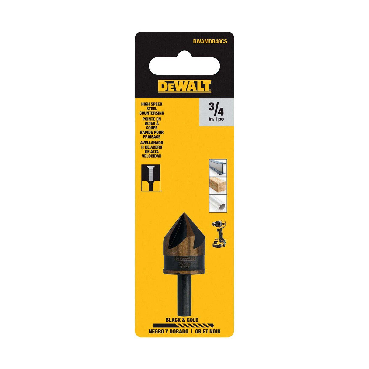 DeWalt DWAMDB48CS 3/4 in. High-Speed Steel Countersink Bit with 82 Degree Tip - 4