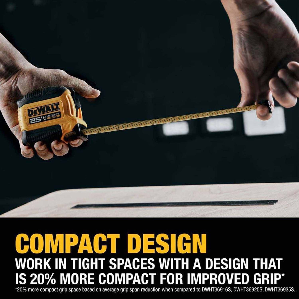 DeWalt DWHT39125S 25 ft. Compact Magnetic Tape Measure - 6