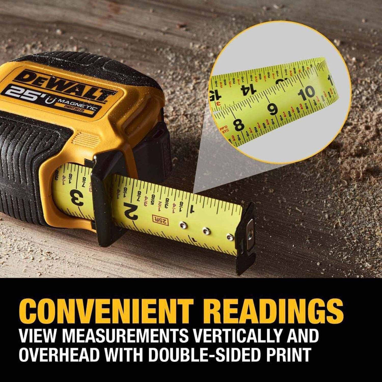 DeWalt DWHT39125S 25 ft. Compact Magnetic Tape Measure - 7