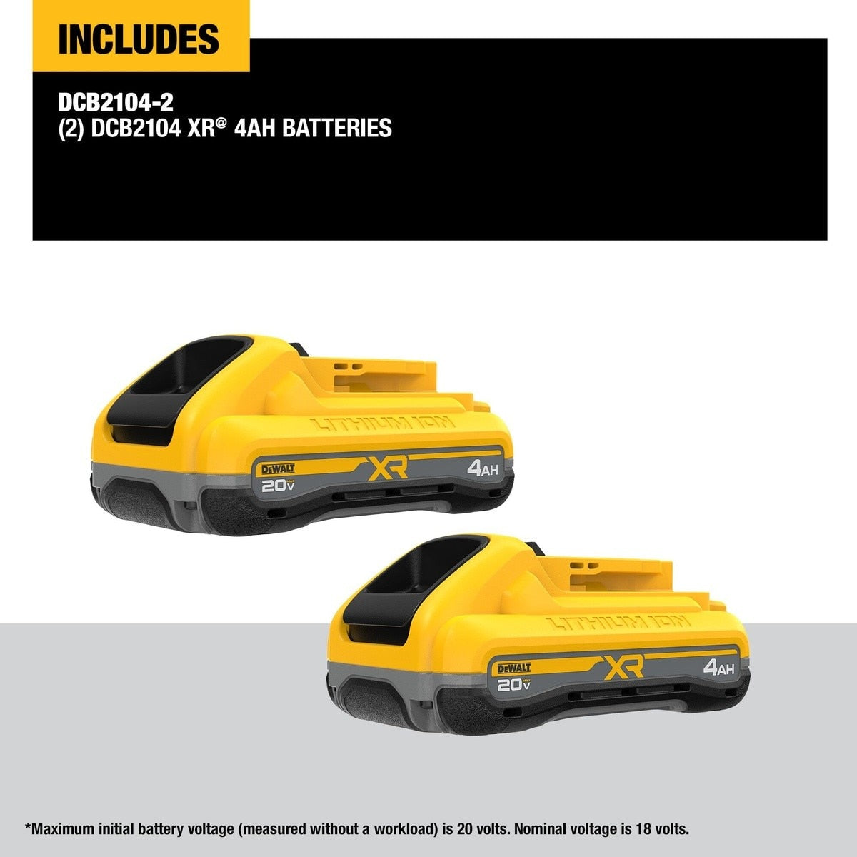 DeWalt DCB2104-2 20V MAX XR POWERPACK 4Ah Lithium-Ion Battery Pack with Fuel Gauge (2 Pack) - 2