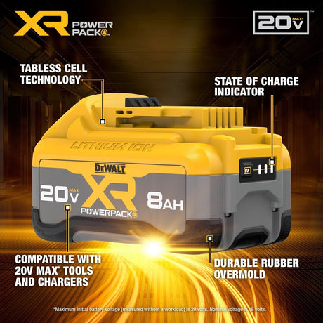 DeWalt DCB2108-2 20V MAX XR POWERPACK 8.0Ah Battery 2- Pack - 2