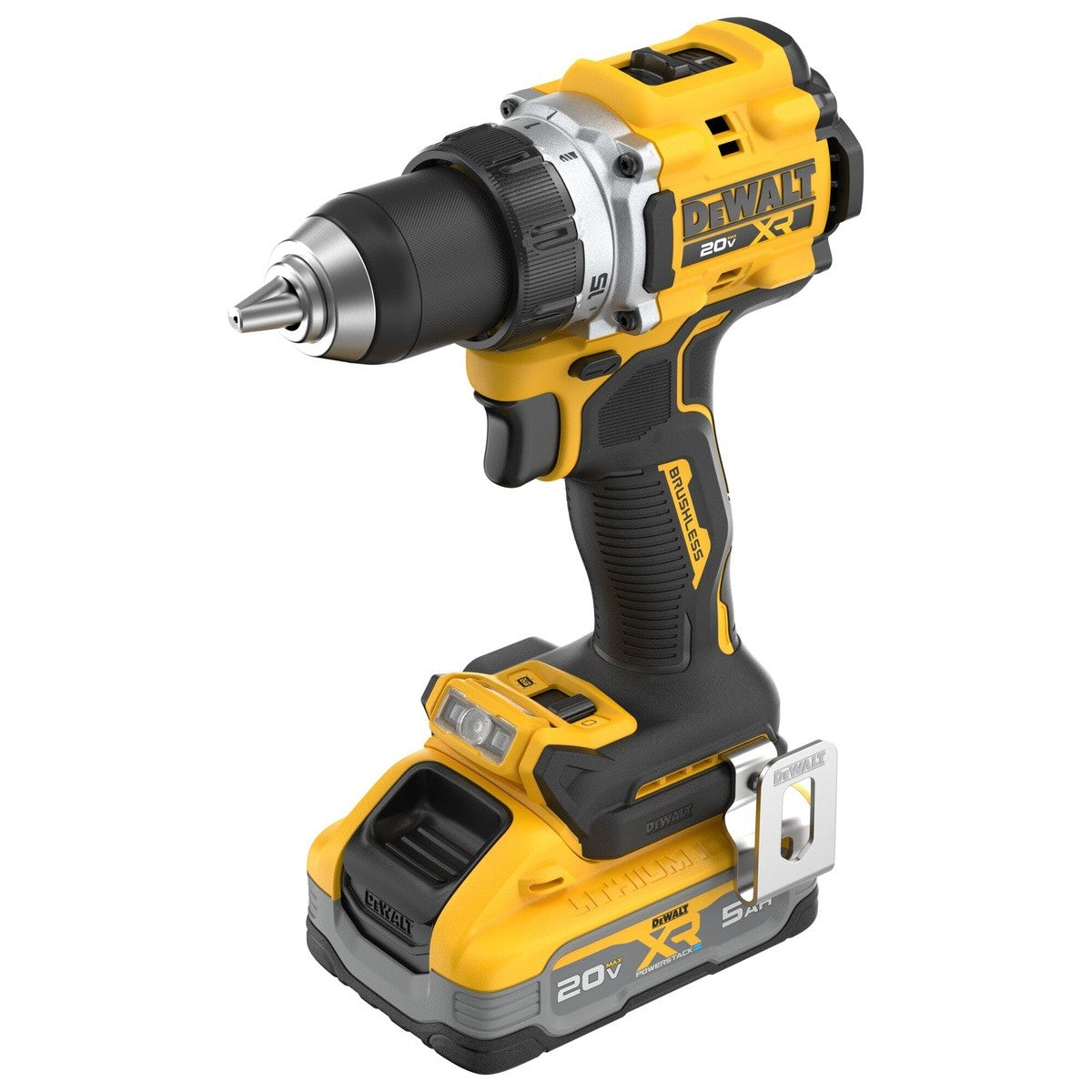 DeWalt DCD801H1 20V MAX XR 1-2" Brushless Cordless Drill Driver Kit with 5Ah POWERSTACK Battery (1 Battery) - 4