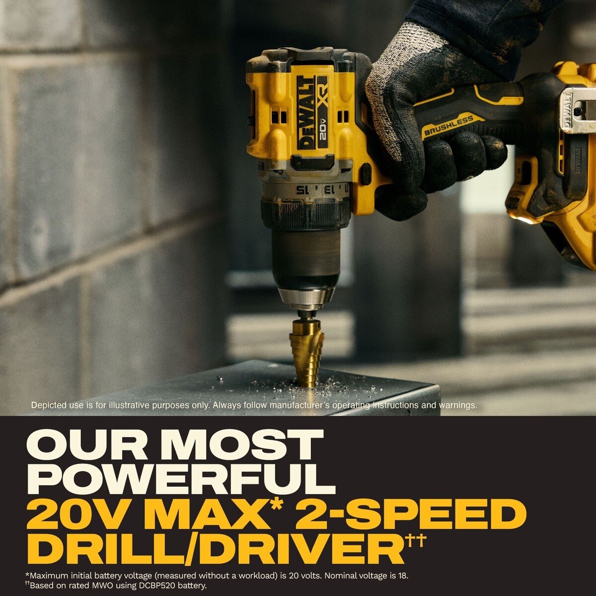 DeWalt DCD801H1 20V MAX XR 1-2" Brushless Cordless Drill Driver Kit with 5Ah POWERSTACK Battery (1 Battery) - 7
