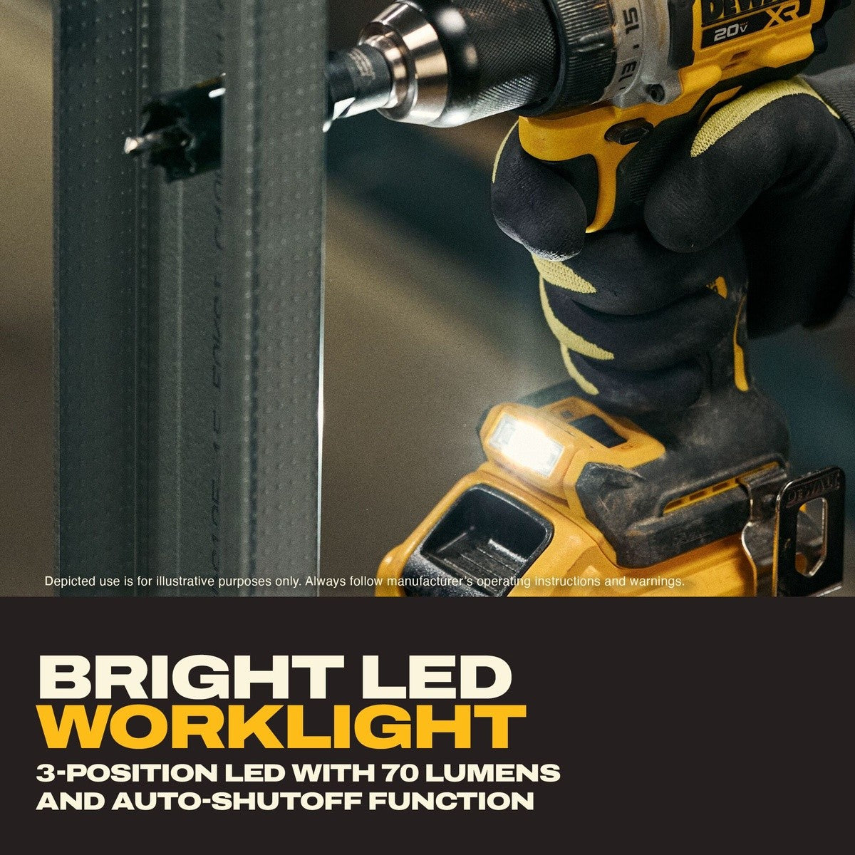 DeWalt DCD801H1 20V MAX XR 1-2" Brushless Cordless Drill Driver Kit with 5Ah POWERSTACK Battery (1 Battery) - 11