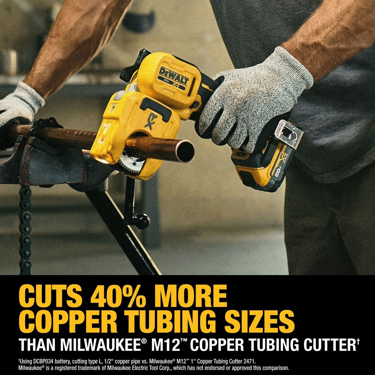 DeWalt DCE154E1 20V MAX XR 1-1/4" Copper Tubing Cutter Kit - 8
