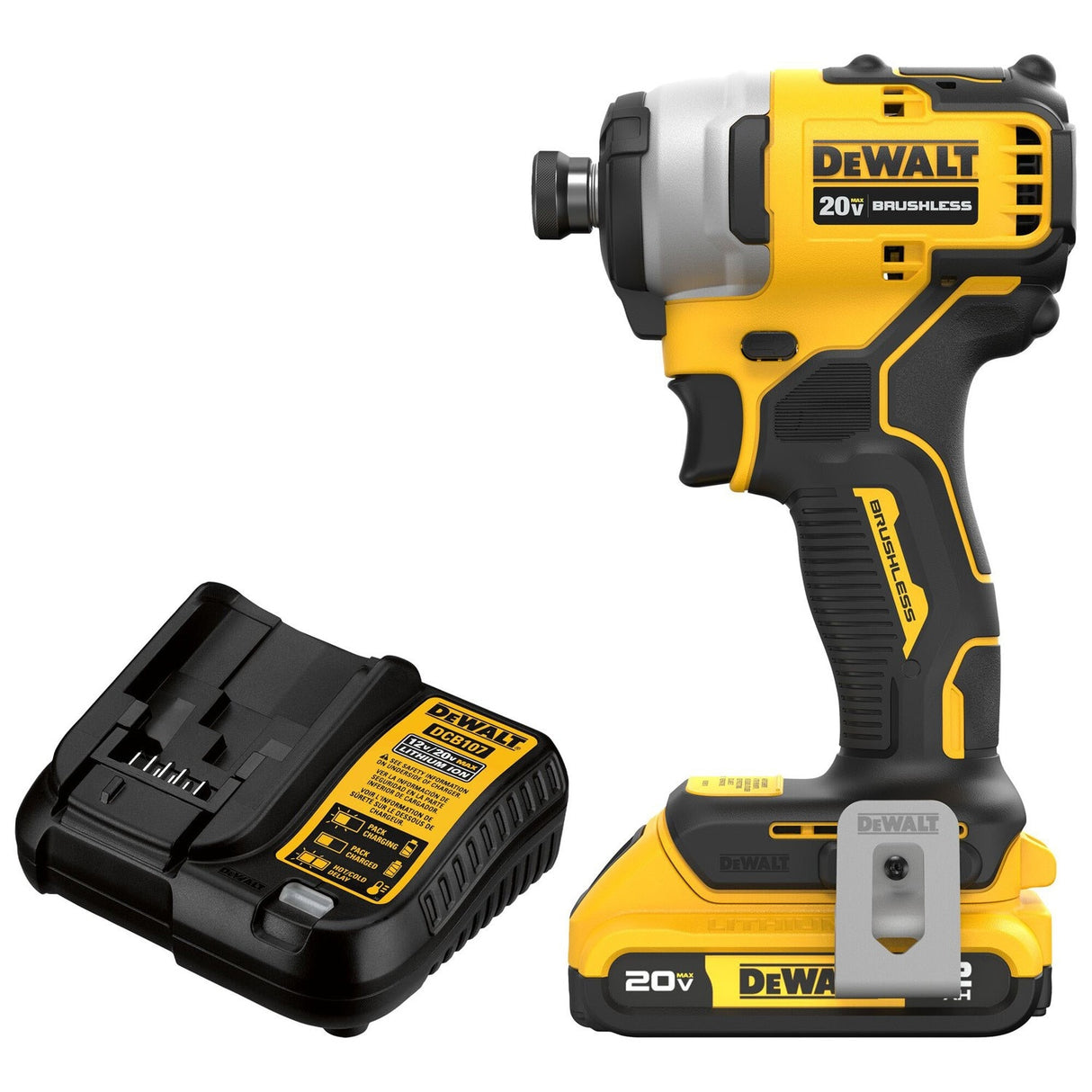 DeWalt DCF809D1 ATOMIC 20V MAX Brushless Cordless Compact 1/4 in. Impact Driver Kit