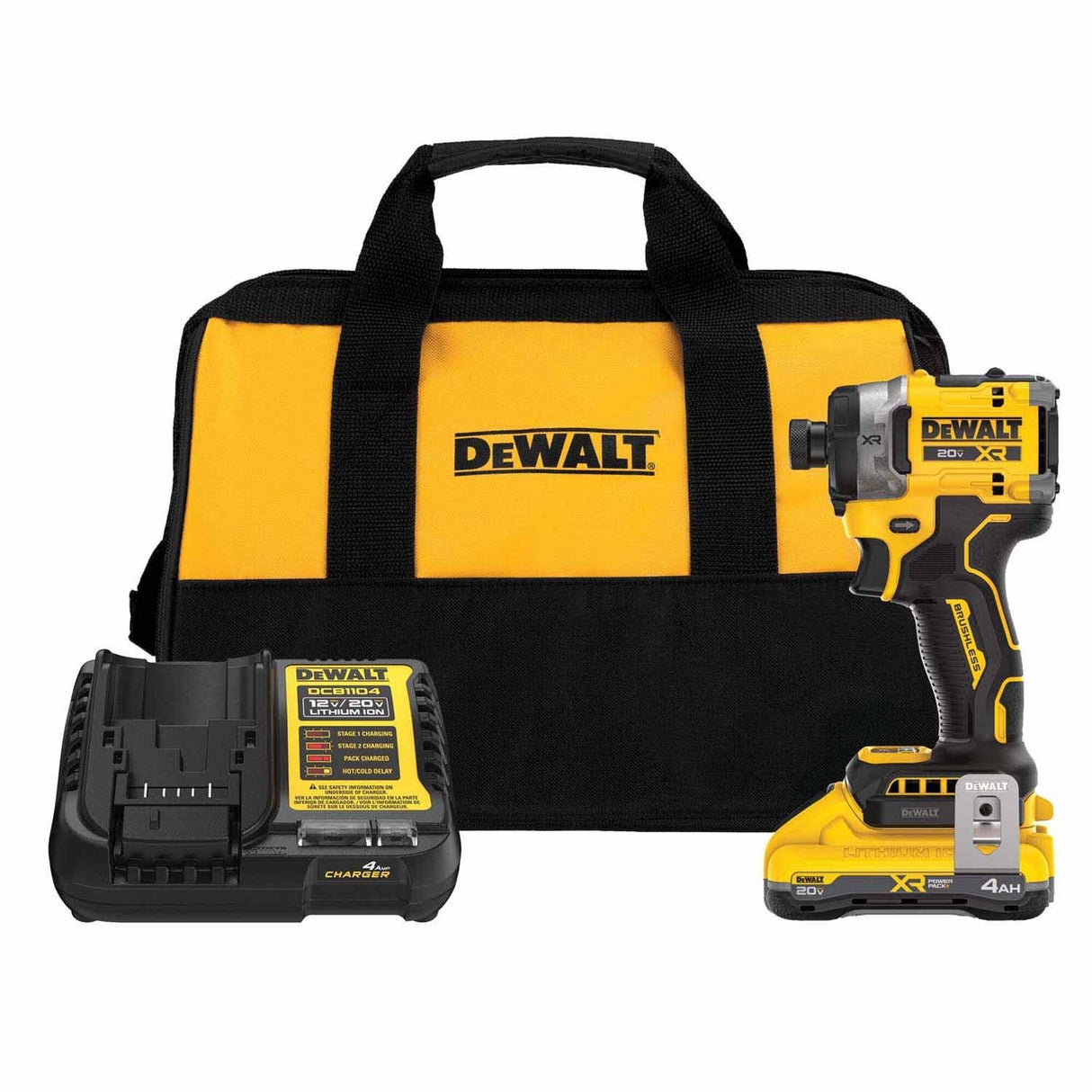 DeWalt DCF860QQ1 20V MAX XR Brushless Cordless High Torque 1/4 in. Impact Driver Kit w/ XR POWERPACK