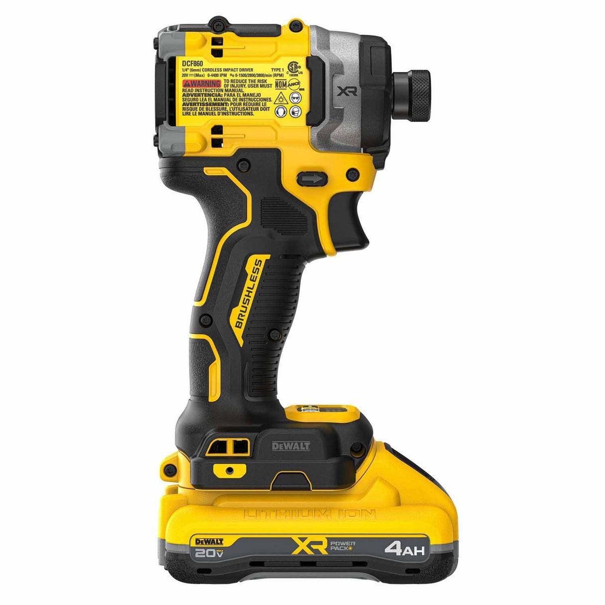DeWalt DCF860QQ1 20V MAX XR Brushless Cordless High Torque 1/4 in. Impact Driver Kit w/ XR POWERPACK - 6