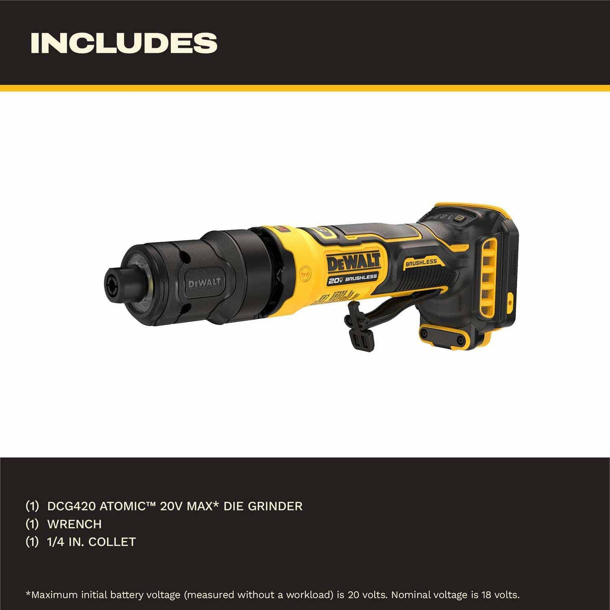 DeWalt DCG420B 20V MAX* ATOMIC Die Grinder (Tool Only) - 3