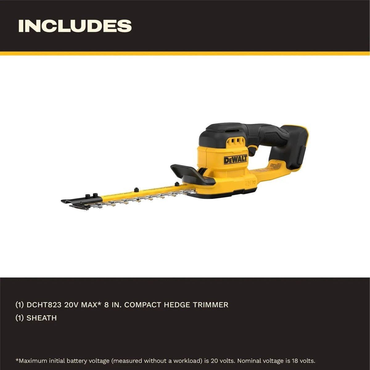 DeWalt DCHT823B 20V MAX 8" Compact Hedge Trimmer with 1/2" Cut Capacity Tool Only - 3