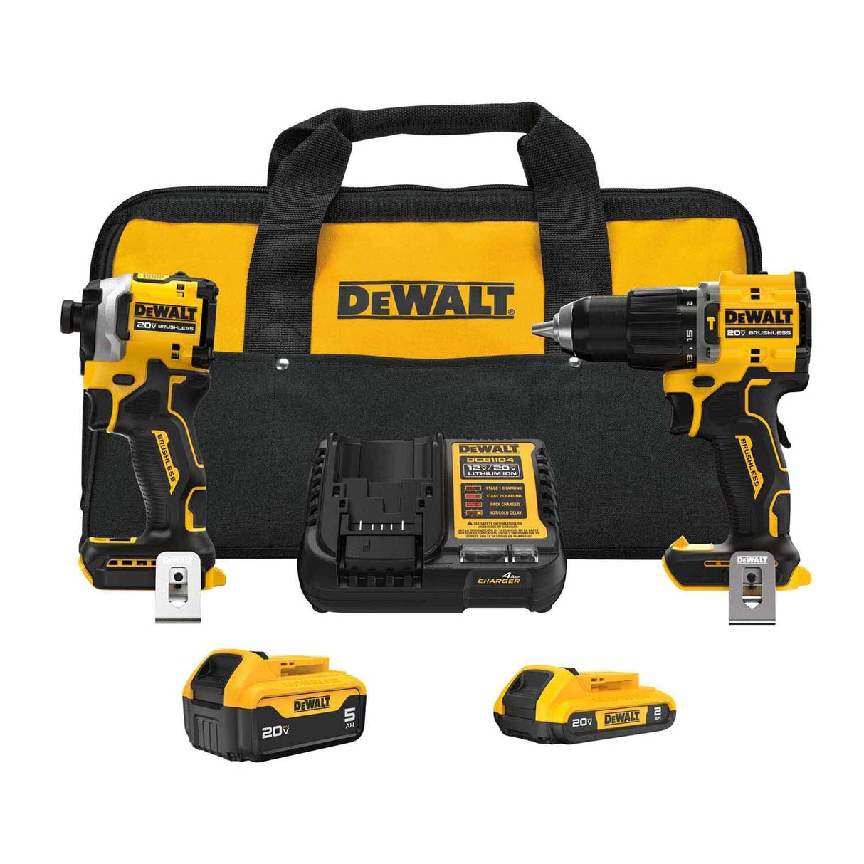 DeWalt DCK200D1P1 20V MAX 2-Tool Hammer Drill/Impact Combo Kit