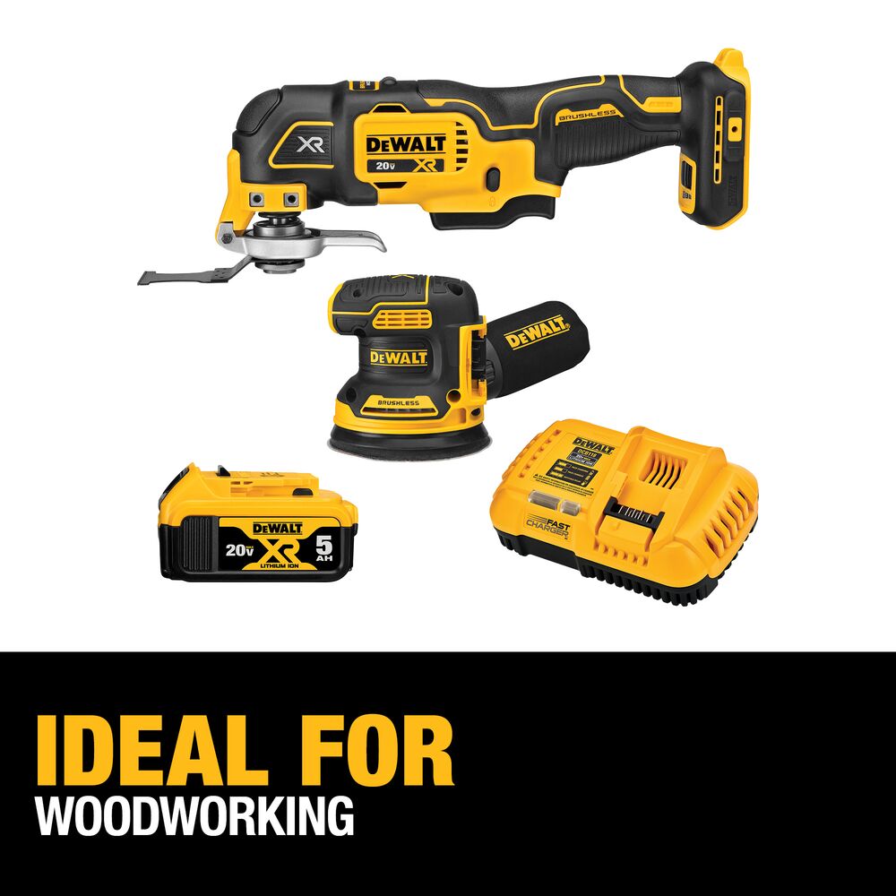 DeWalt DCK202P1 20V MAX XR Sander & Multi-Tool, Woodworking Kit, 2-Tool - 4