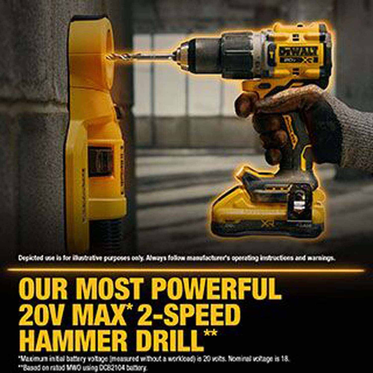 DeWalt DCK250QQ2 20V MAXXR 2-Tool Hammer Drill/Impact Combo Kit with POWERPACK Batteries - 6