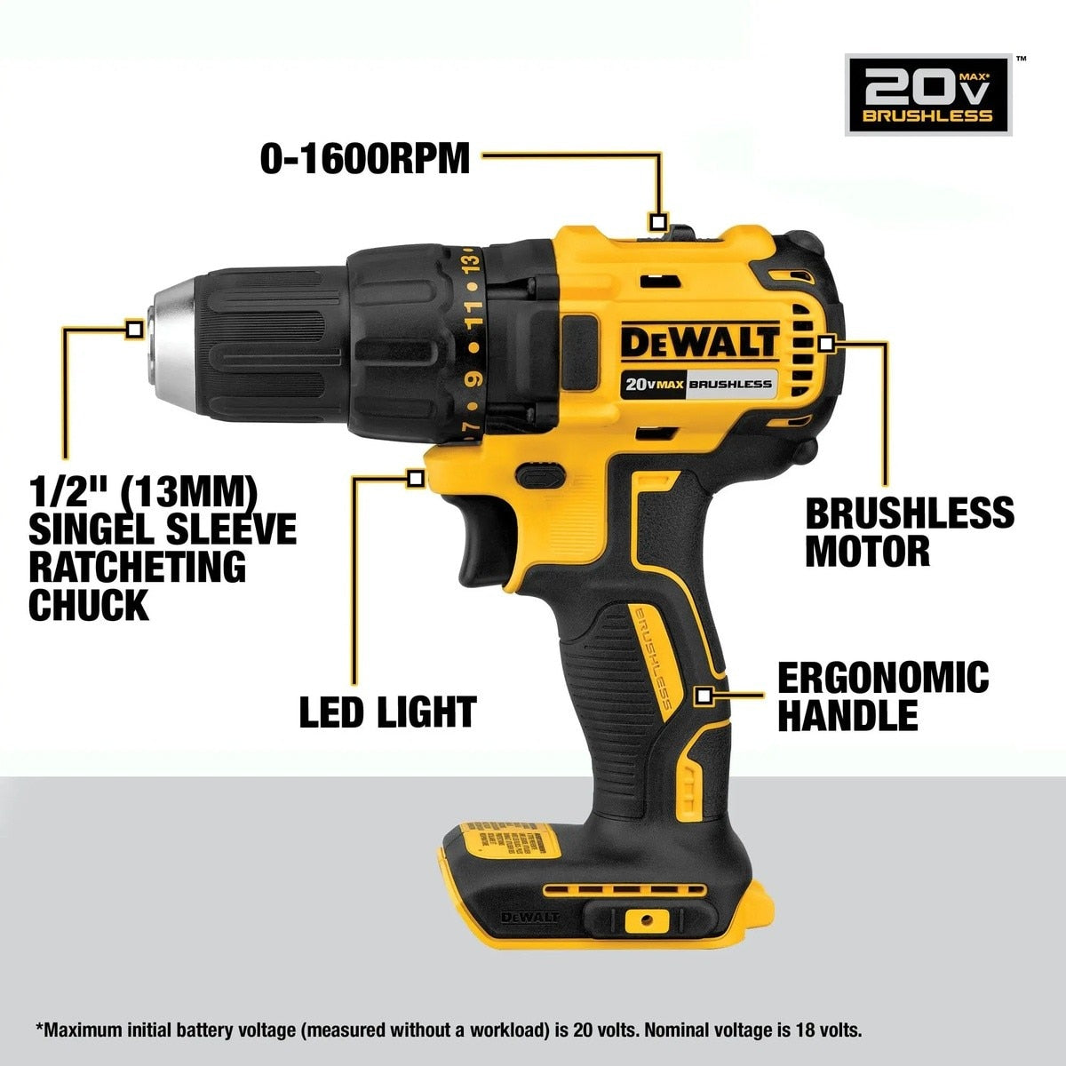 DeWalt DCK751P1 20V MAX 7-Tool Cordless Combo Kit with Battery and Charger (5Ah) - 5