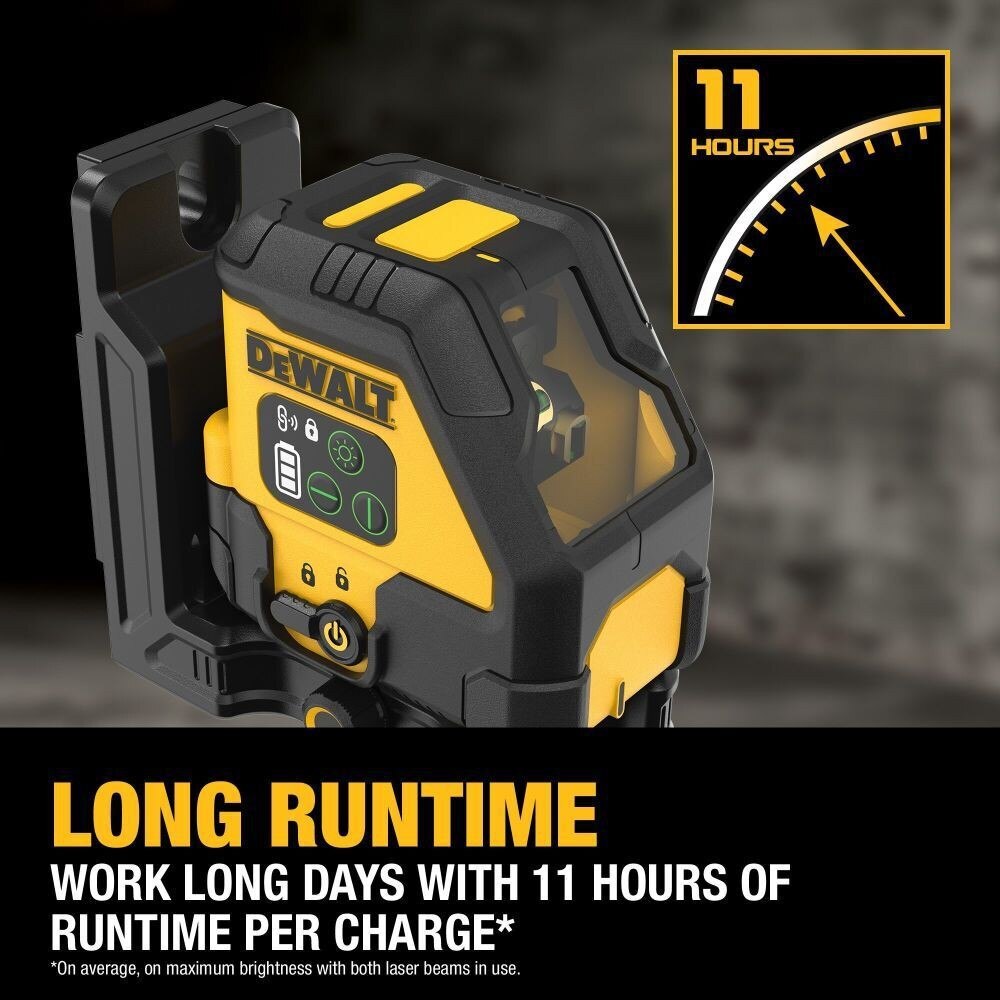DeWalt DCLE14201GB USB Rechargeable Green Cross Line Laser Base Kit - 6