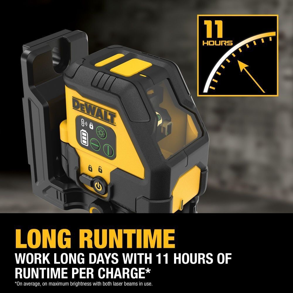 DeWalt DCLE14201GB USB Rechargeable Green Cross Line Laser Base Kit - 6